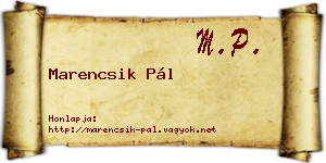 Marencsik Pál névjegykártya